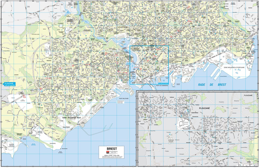 Brest - Plan de ville grand format | Blay Foldex carte pliée Blay Foldex 