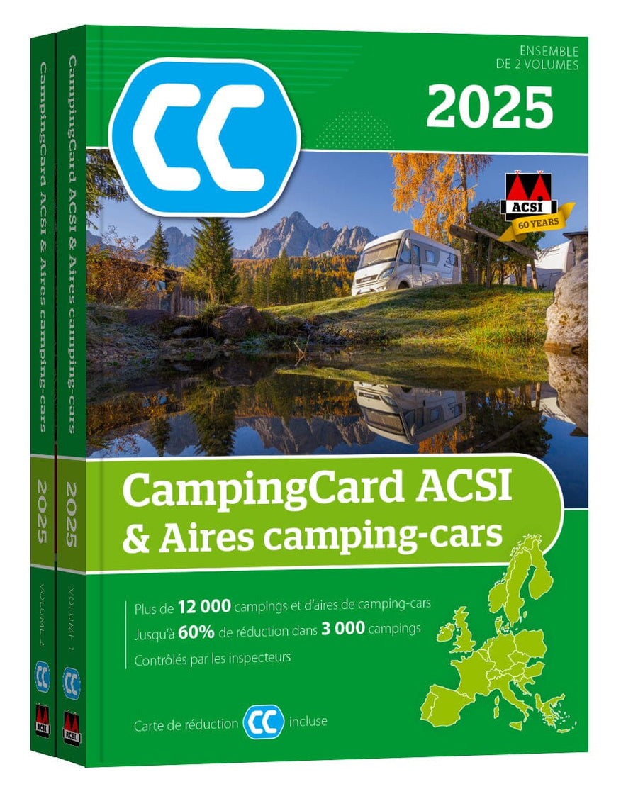 CampingCard ACSI - Carte de réductions & Aires camping-cars Europe 2025 guide pratique ACSI 