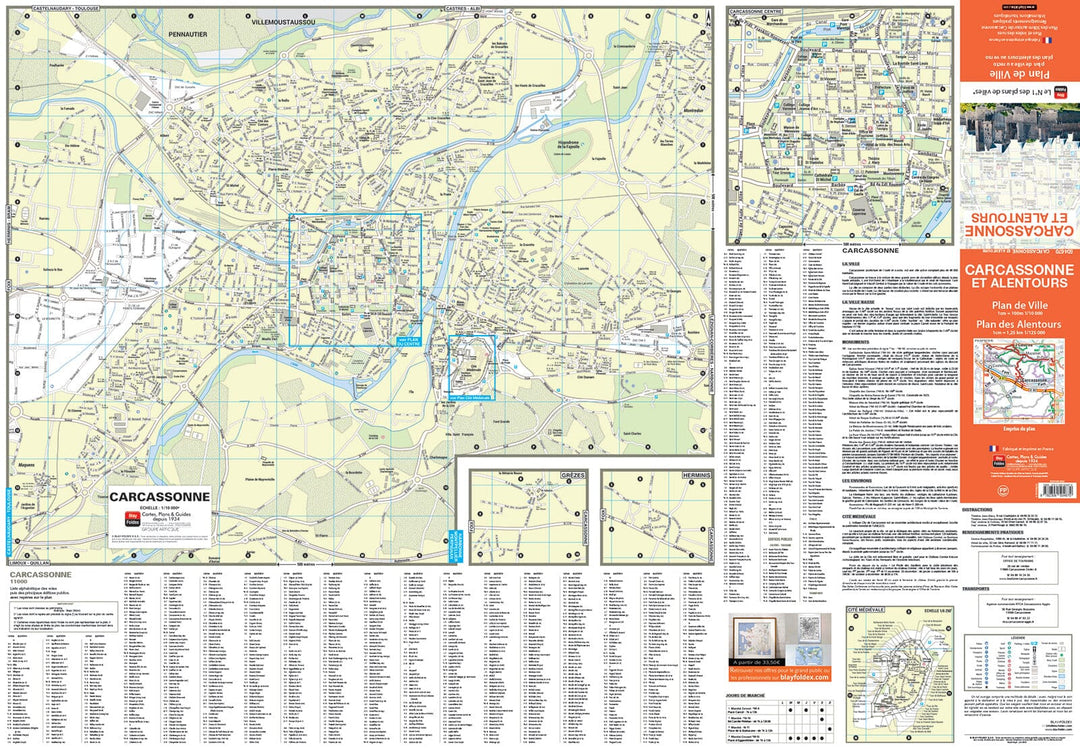 Carcassonne, Aude - Plan de ville | Blay Foldex carte pliée Blay Foldex 