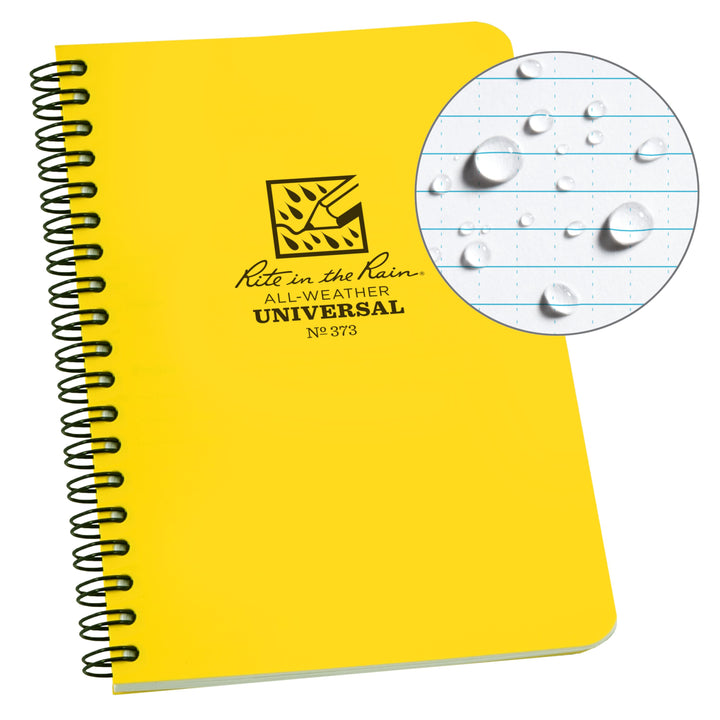 Carnet de voyage waterproof Rite in the Rain – Spirale supérieure | Rite in the Rain accessoire de voyage Rite in the Rain Yellow 4.875x7" / 12x17cm 