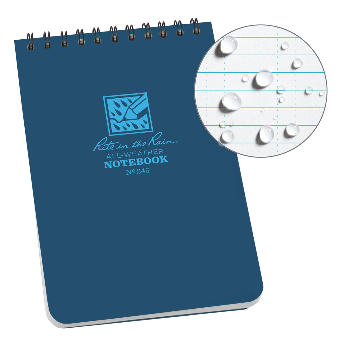 Carnet de voyage waterproof Rite in the Rain – Spirale supérieure | Rite in the Rain accessoire de voyage Rite in the Rain Blue 4x6” / 10x15 cm 