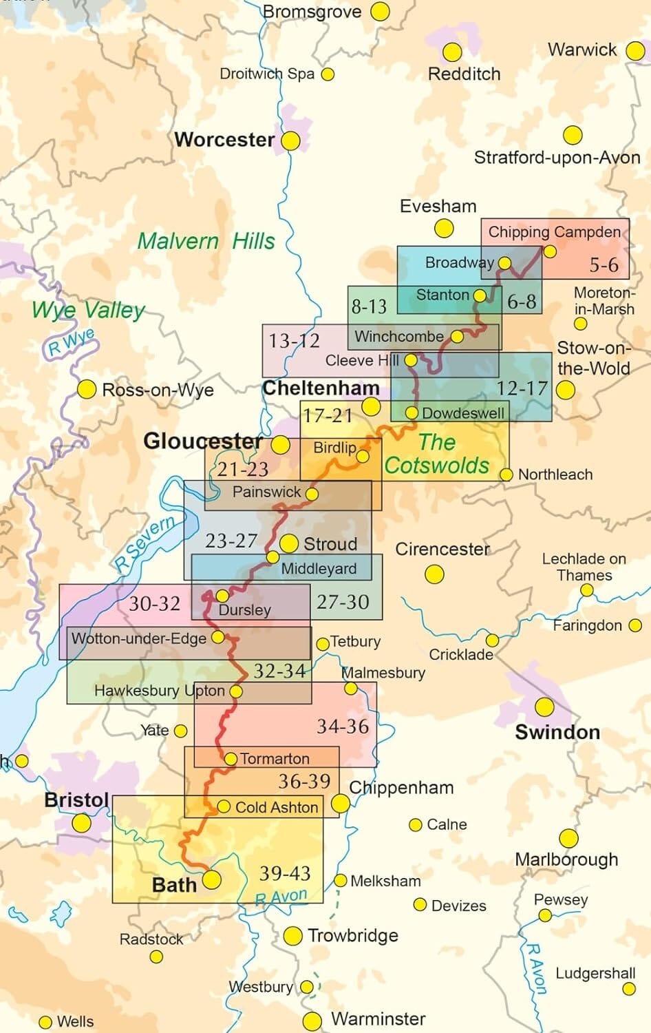 Carnet d'itinéraires (en anglais) - Cotswold Way - Route Map Booklet | Cicerone guide de randonnée Cicerone 