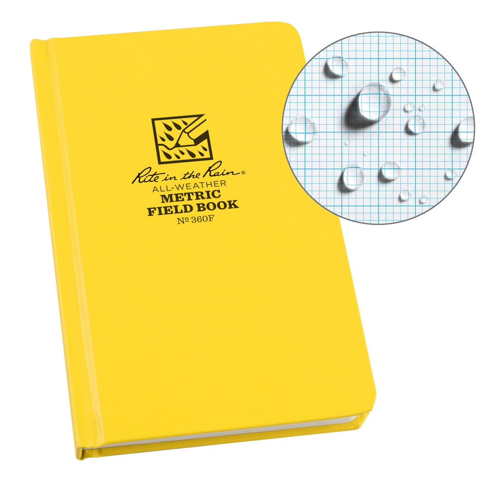 Carnet rigide étanche Rite in the Rain – Jaune Fabrikoid 5x7.5” (370F / 360F) accessoire de voyage Rite in the Rain Metric Field 