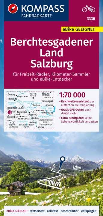 Carte cycliste n° F3336 - Berchtesgadener, Land Salzburg (Allemagne) | Kompass carte pliée Kompass 