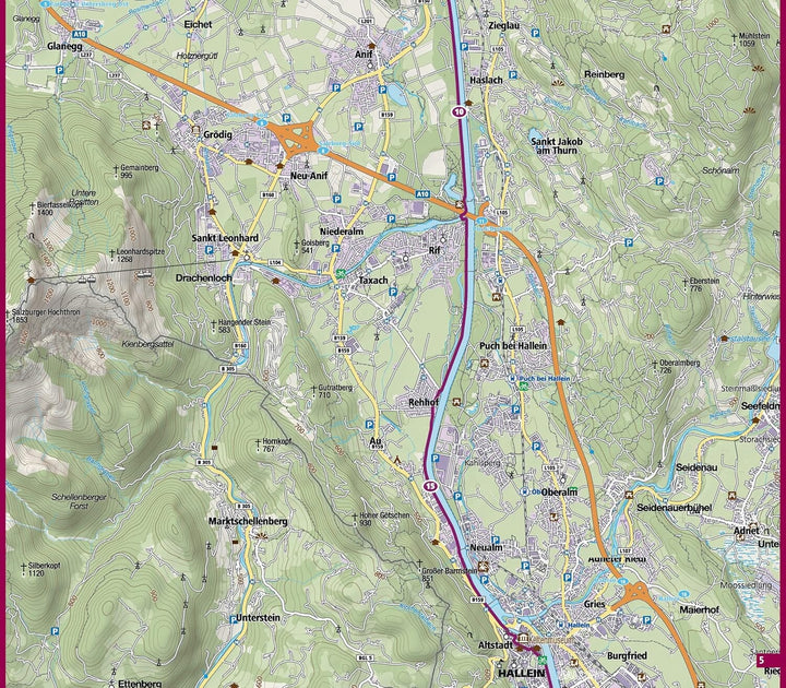 Carte cycliste n° F7059 - Alpe Adria (Autriche, Italie) | Kompass carte cycliste Kompass 