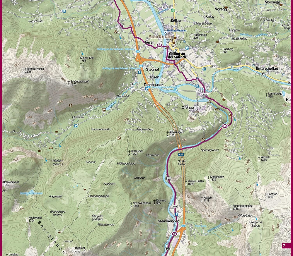 Carte cycliste n° F7059 - Alpe Adria (Autriche, Italie) | Kompass carte cycliste Kompass 