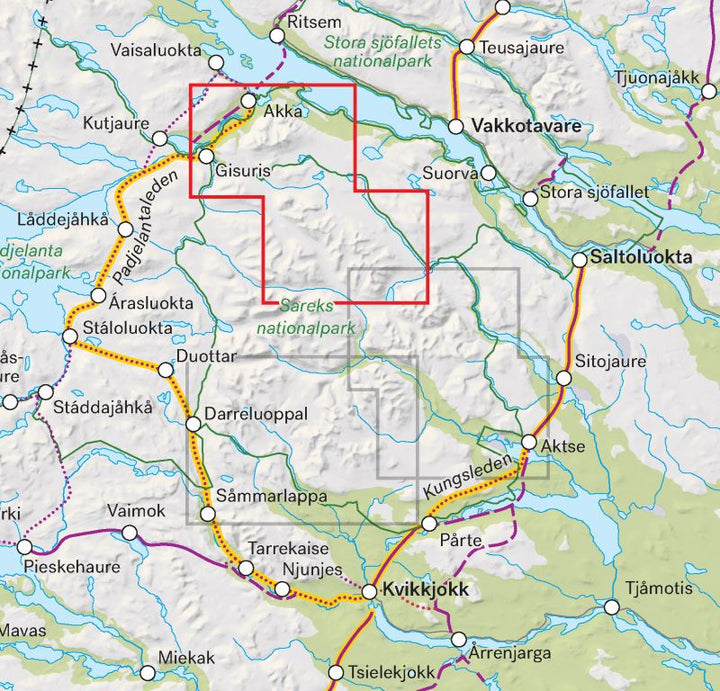 Carte de haute montagne - Áhkká & Sarektjåkkå (Suède) | Calazo carte pliée Calazo 