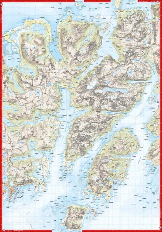 Carte de haute montagne - Lofoten: Austvågøya - Svolvær (Norvège) | Calazo - Høyfjellskart carte pliée Calazo 