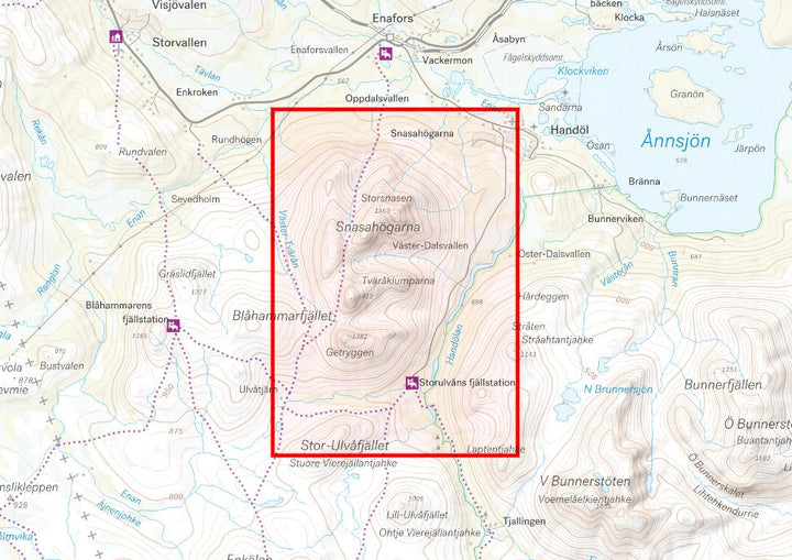 Carte de haute montagne - Storulvån & Snasahögarna (Suède) | Calazo carte pliée Calazo 