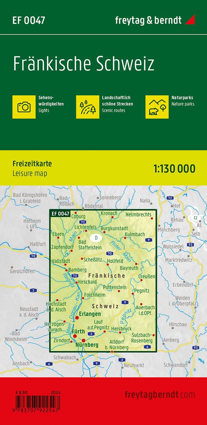 Carte de loisirs - Fränkische Schweiz | Freytag & Berndt carte pliée Freytag & Berndt 