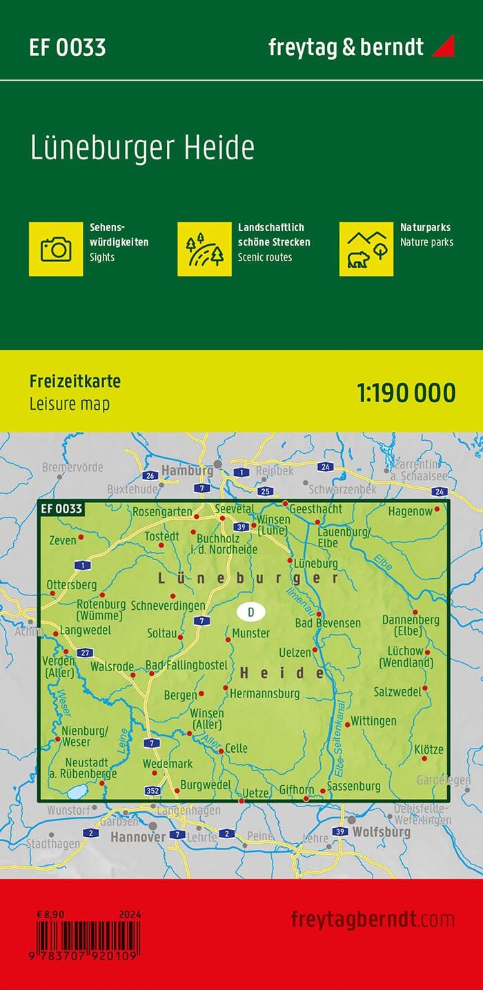 Carte de loisirs - Lüneburger Heide | Freytag & Berndt carte pliée Freytag & Berndt 