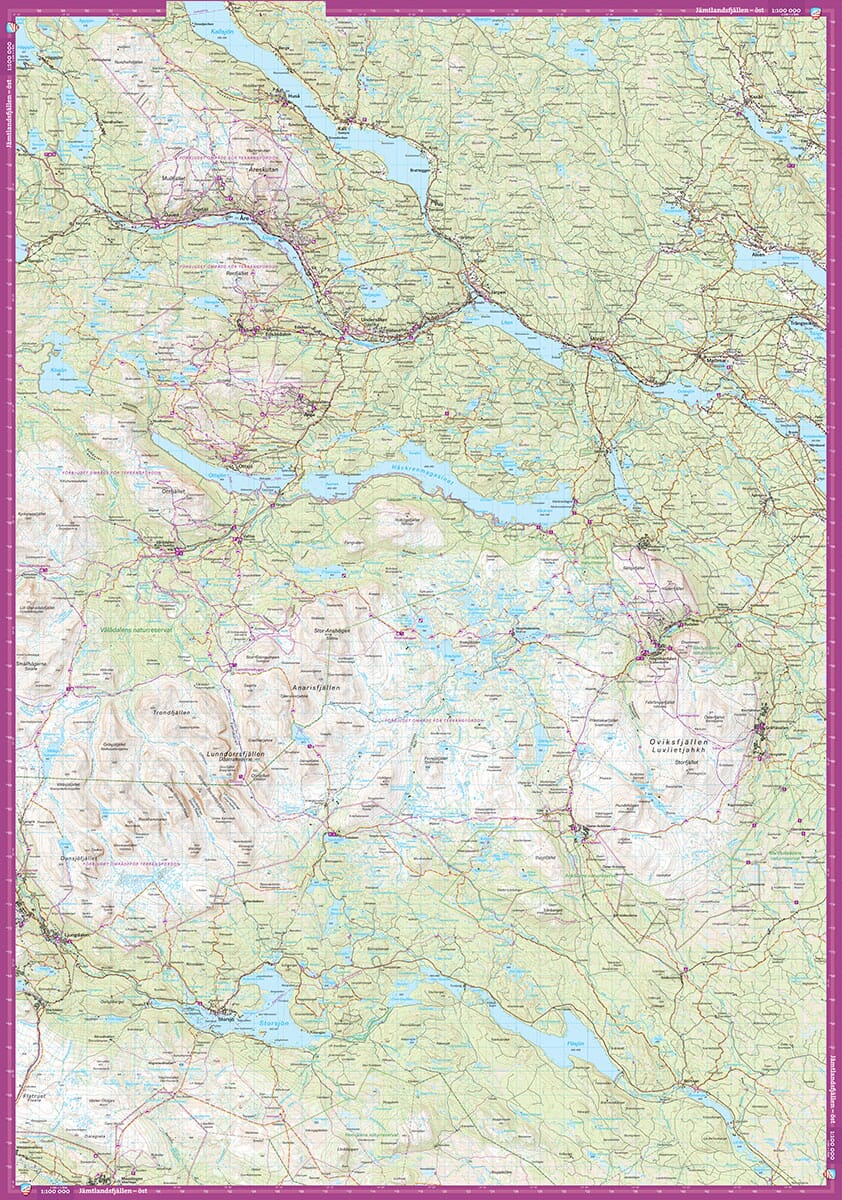 Carte de montagne - Jämtlandsfjällen (Suède) | Calazo - 1/100 000 carte pliée Calazo 