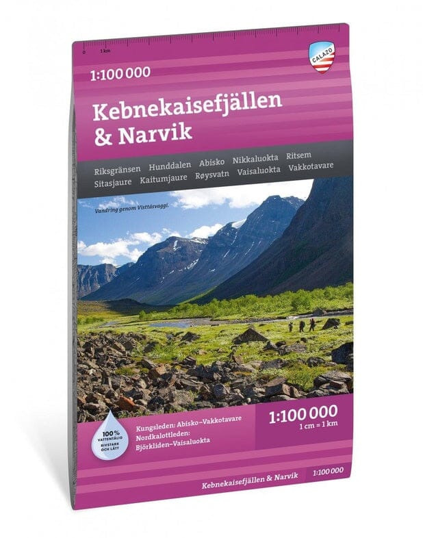 Carte de montagne - Kebnekaisefjällen & Narvik (Suède) | Calazo - 1/100 000 carte pliée Calazo 
