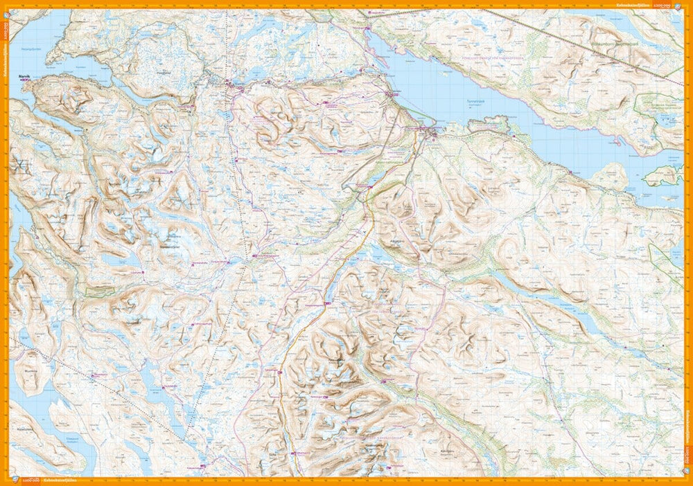 Carte de montagne - Kebnekaisefjällen & Narvik (Suède) | Calazo - 1/100 000 carte pliée Calazo 