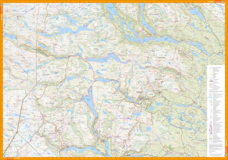 Carte de montagne - Kittelfjäll - Borgafjäll (Suède) | Calazo - 1/100 000 carte pliée Calazo 