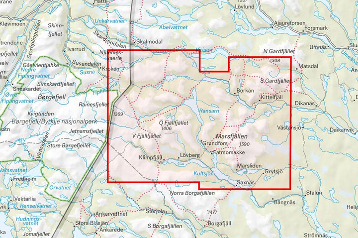 Carte de montagne - Kittelfjäll, Marsfjällen och Klimpfjäll (Suède) | Calazo - 1/50 000 carte pliée Calazo 