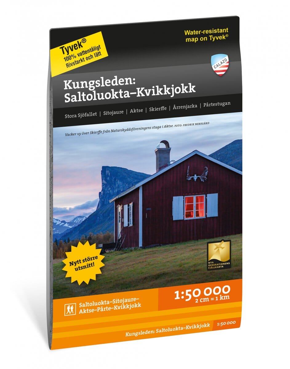 Carte de montagne - Kungsleden 3 : Saltouluokta - Kvikkjokk (Suède) | Calazo - 1/50 000 carte pliée Calazo 