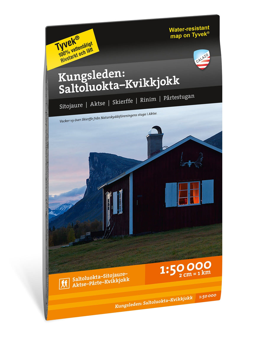 Carte de montagne - Kungsleden 3 : Saltouluokta - Kvikkjokk (Suède) | Calazo - 1/50 000 carte pliée Calazo 