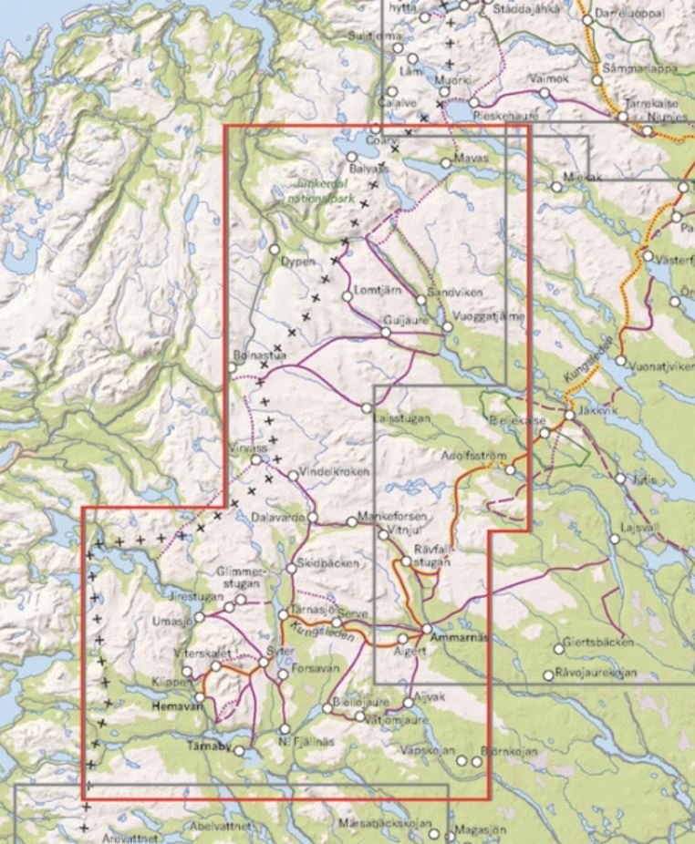 Carte de montagne - Vindelfjällen (Suède) | Calazo - 1/100 000 carte pliée Calazo 