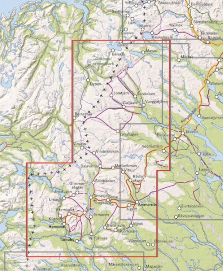 Carte de montagne - Vindelfjällen (Suède) | Calazo - 1/100 000 carte pliée Calazo 