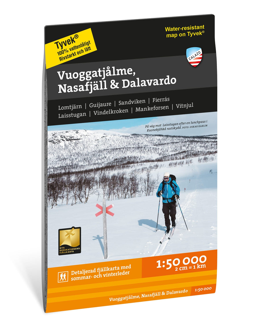 Carte de montagne - Vuoggatjålme - Nasafjäll - Dalavardo (Suède) | Calazo - 1/50 000 carte pliée Calazo 