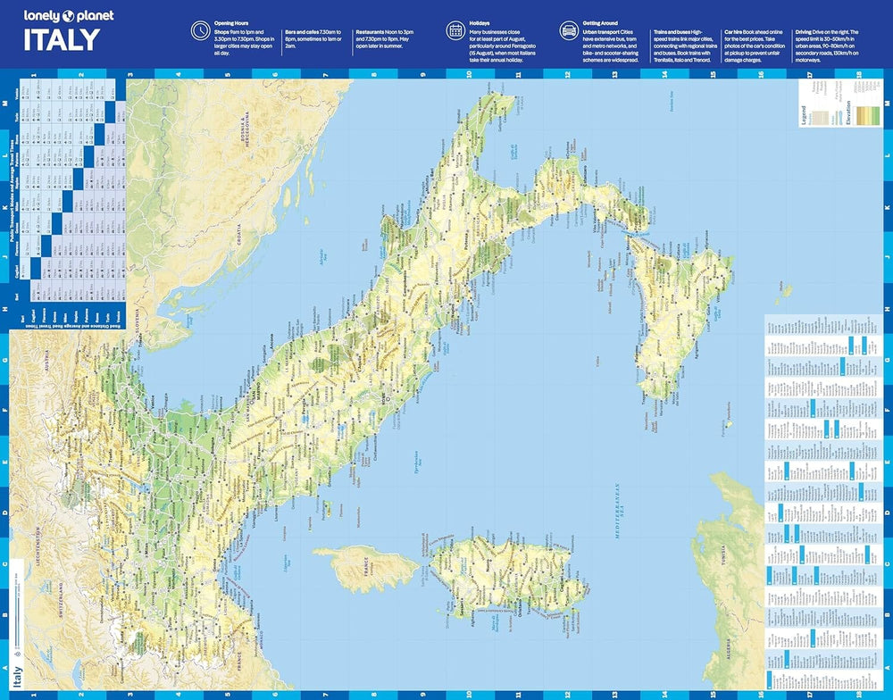 Carte de planification (en anglais) - Italy | Lonely Planet carte pliée Lonely Planet EN 