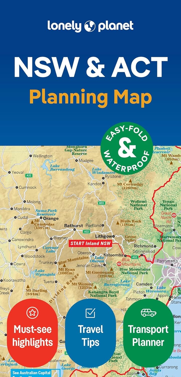 Carte de planification (en anglais) - New South Wales & Australian Capital Territory | Lonely Planet carte pliée Lonely Planet EN 