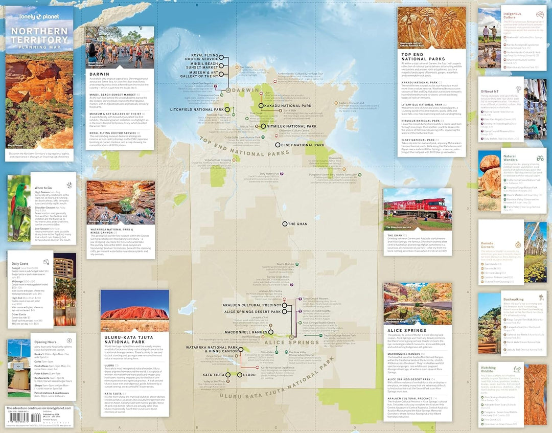 Carte de planification (en anglais) - Northern Territory | Lonely Planet carte pliée Lonely Planet EN 