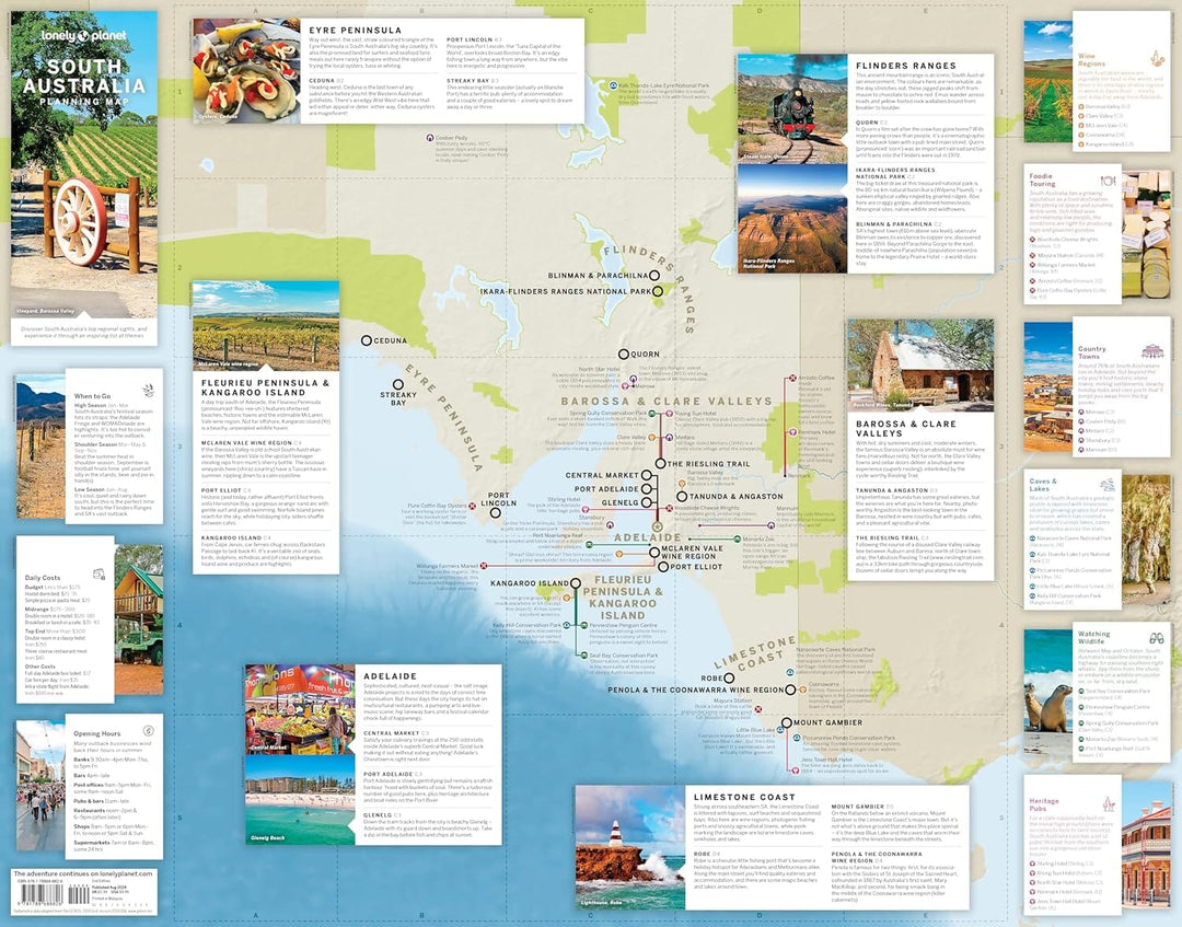 Carte de planification (en anglais) - South Australia | Lonely Planet carte pliée Lonely Planet EN 