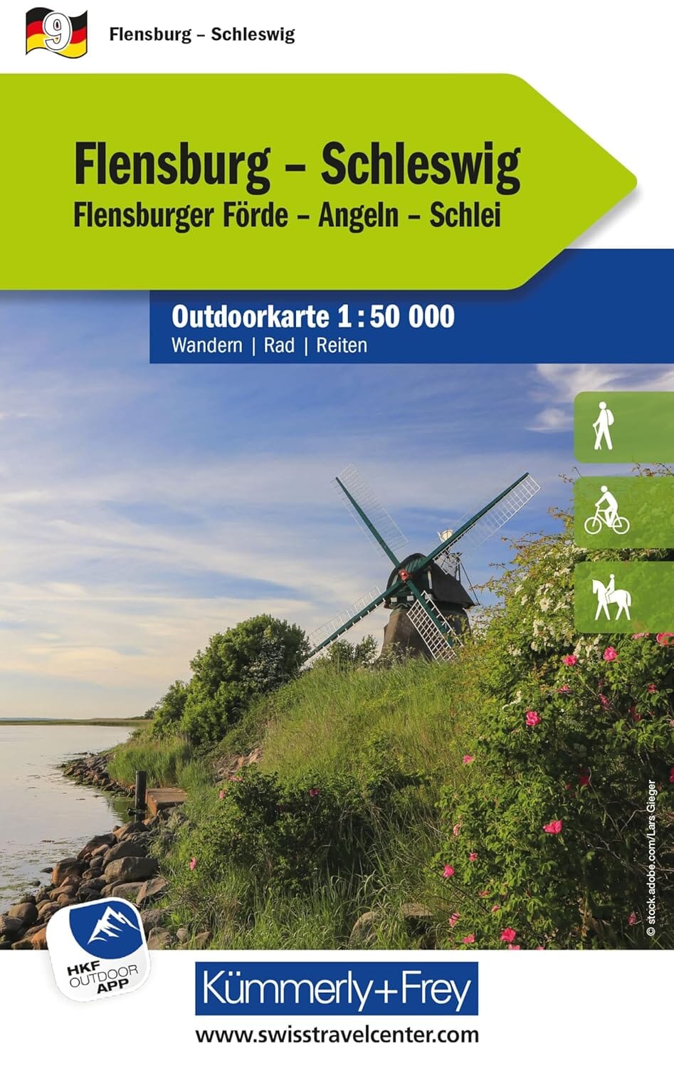 Carte de plein air n° WK.09 - Flensburg, Schleswig (Allemagne) | Kümmerly & Frey carte pliée Kümmerly & Frey 
