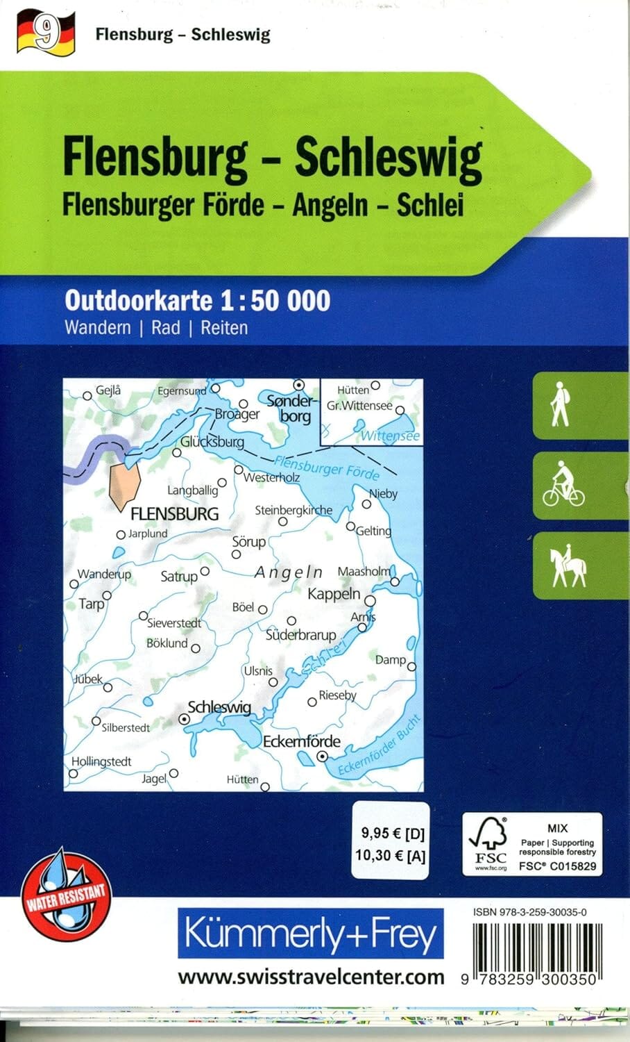 Carte de plein air n° WK.09 - Flensburg, Schleswig (Allemagne) | Kümmerly & Frey carte pliée Kümmerly & Frey 