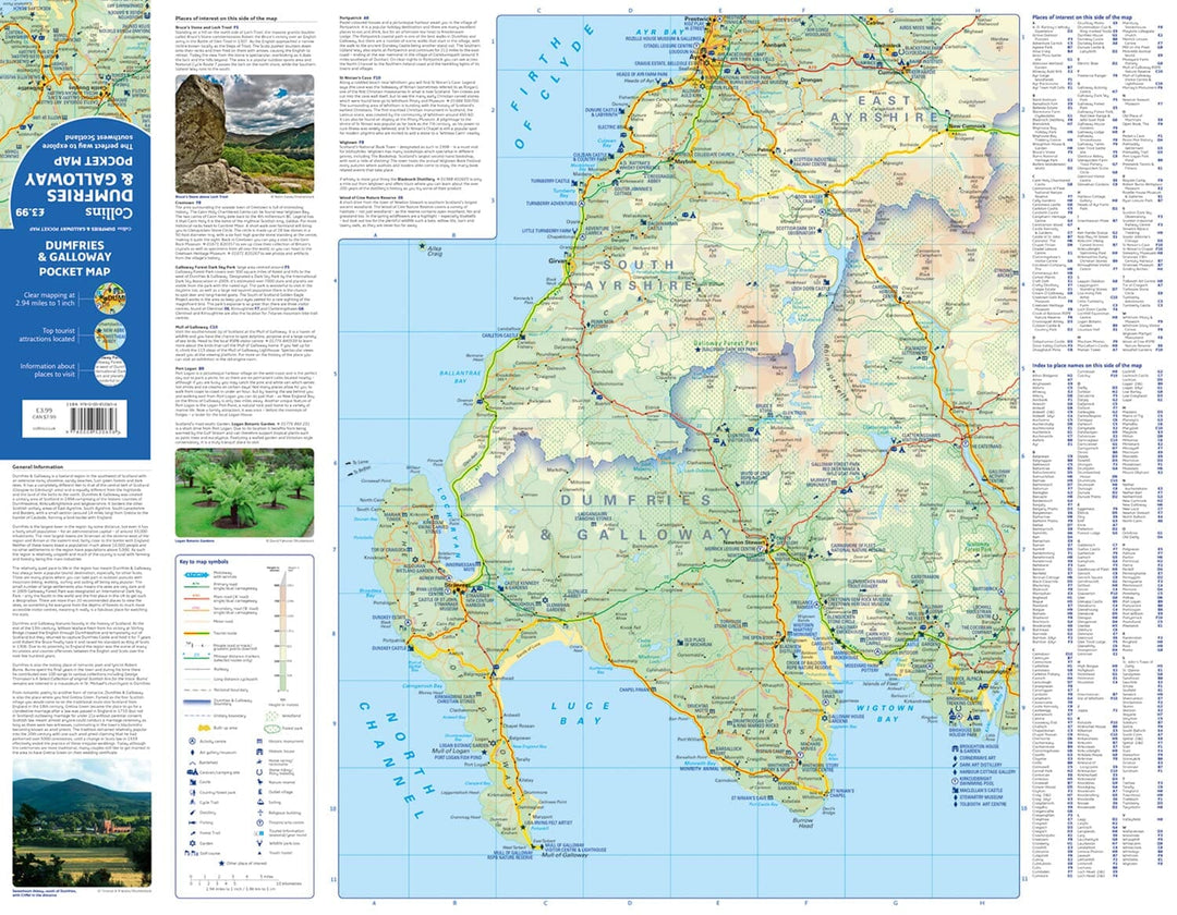 Carte de poche - Dumfries & Galloway (Écosse) | Collins carte pliée Collins 