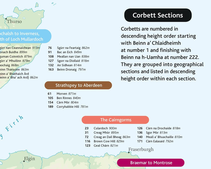 Carte de poche - Munros & Corbetts (Écosse) | Collins carte pliée Collins 