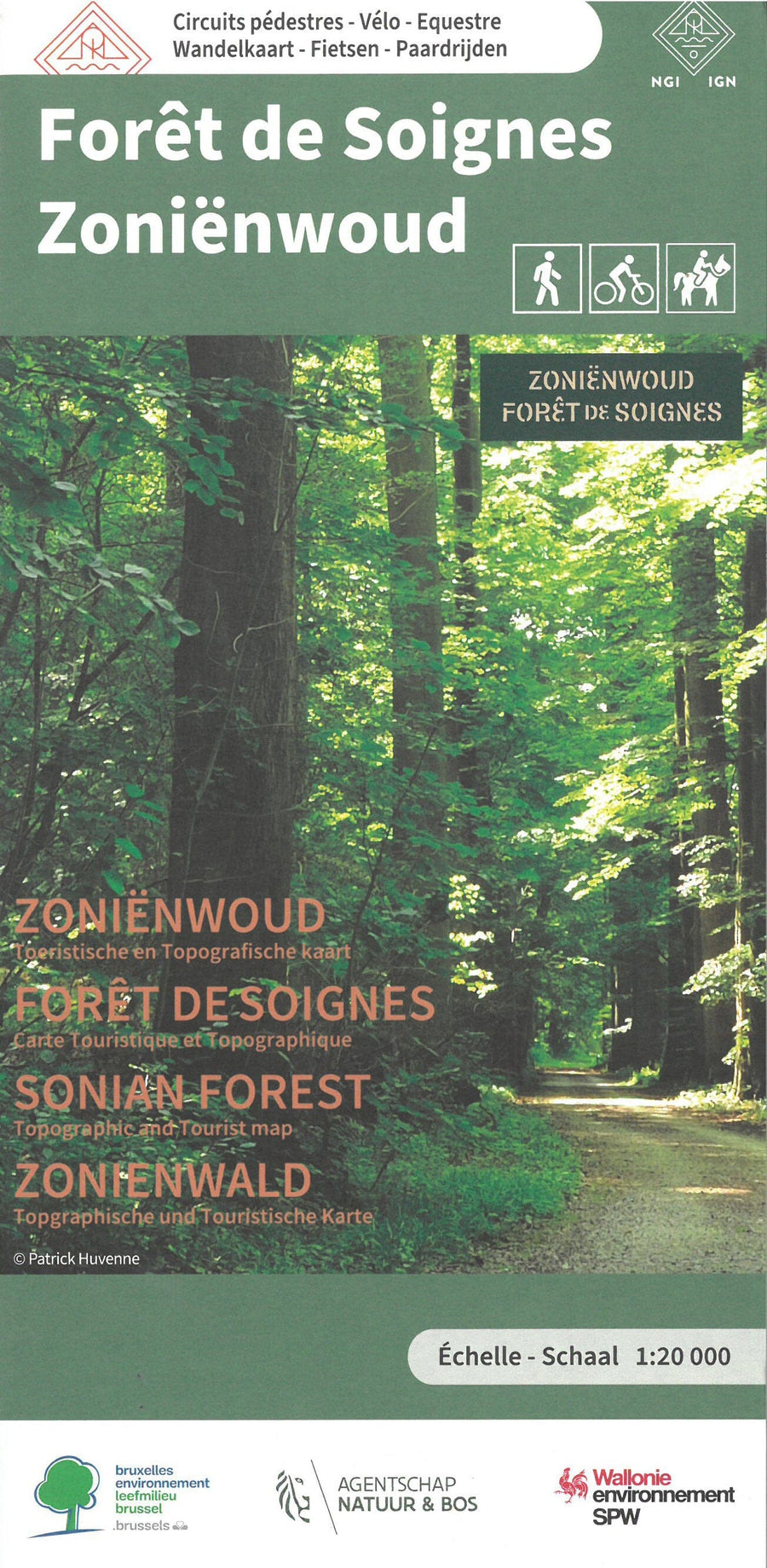 Carte de promenades - Forêt de Soignes (Belgique) | NGI carte pliée IGN Belgique 