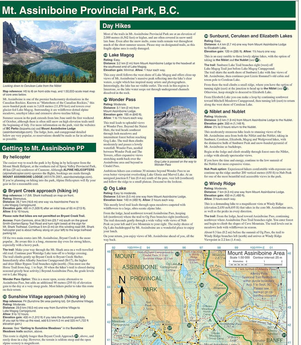 Carte de randonnée - Banff & Mount Assiniboine (Alberta, Canada) | Gem Trek carte pliée Gem Trek Publishing 