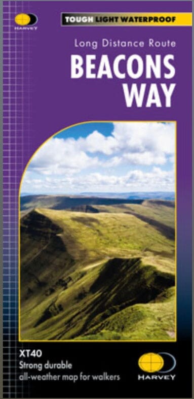 Carte de randonnée - Beacons Way XT40 | Harvey Maps - Long distance route carte pliée Harvey Maps 