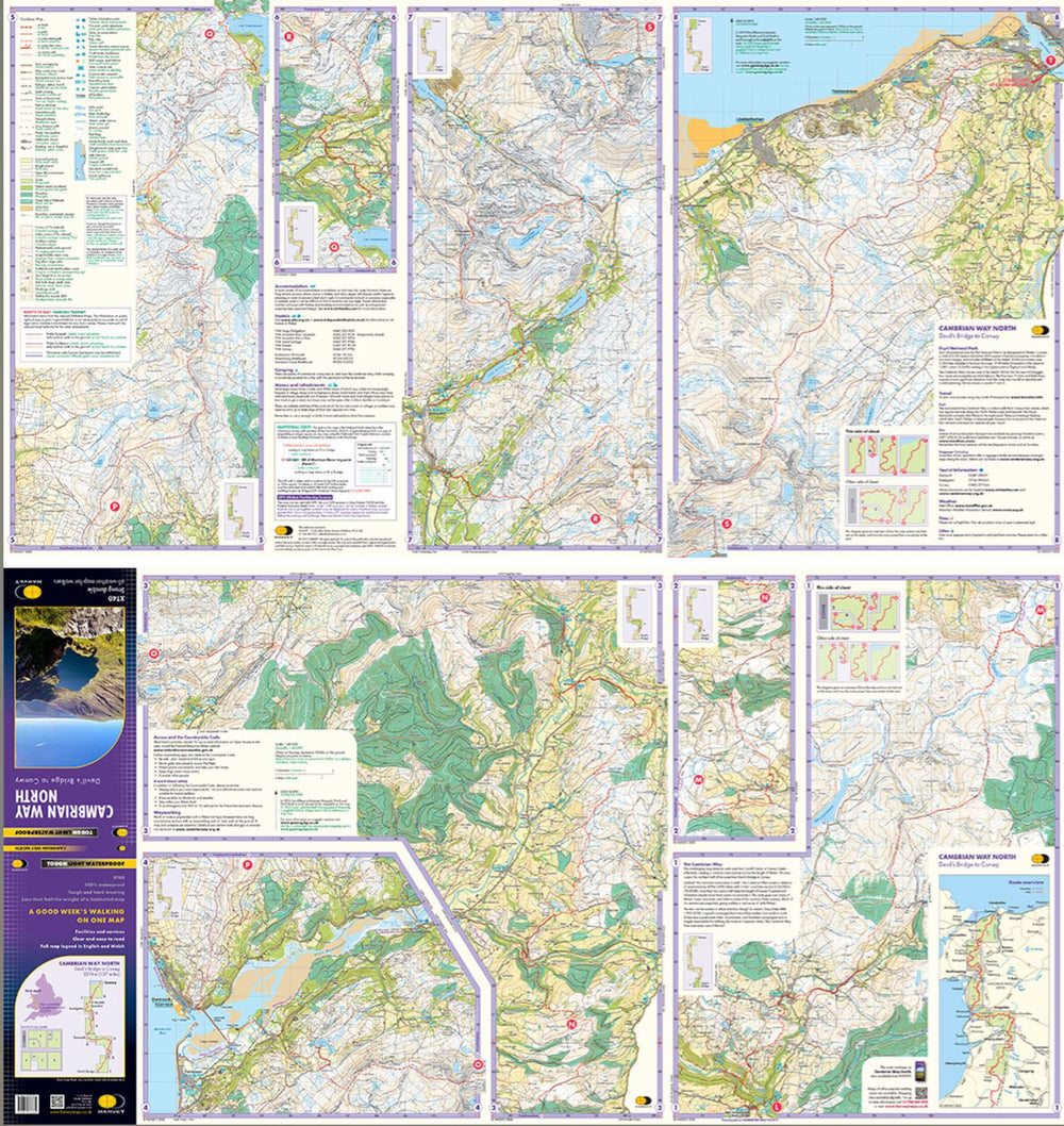 Carte de randonnée - Cambrian Way North XT40 | Harvey Maps carte pliée Harvey Maps 