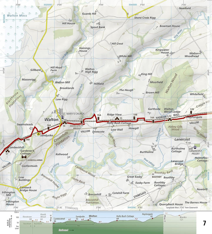 Carte de randonnée - Hadrian's Wall Path | National Geographic - Great Treks carte pliée National Geographic 