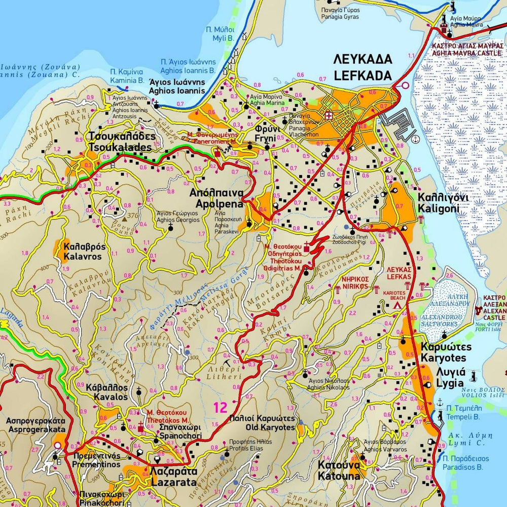 Carte de randonnée - Ile de Lefkada (Grèce) | Terrain Cartography carte pliée Terrain Cartography 