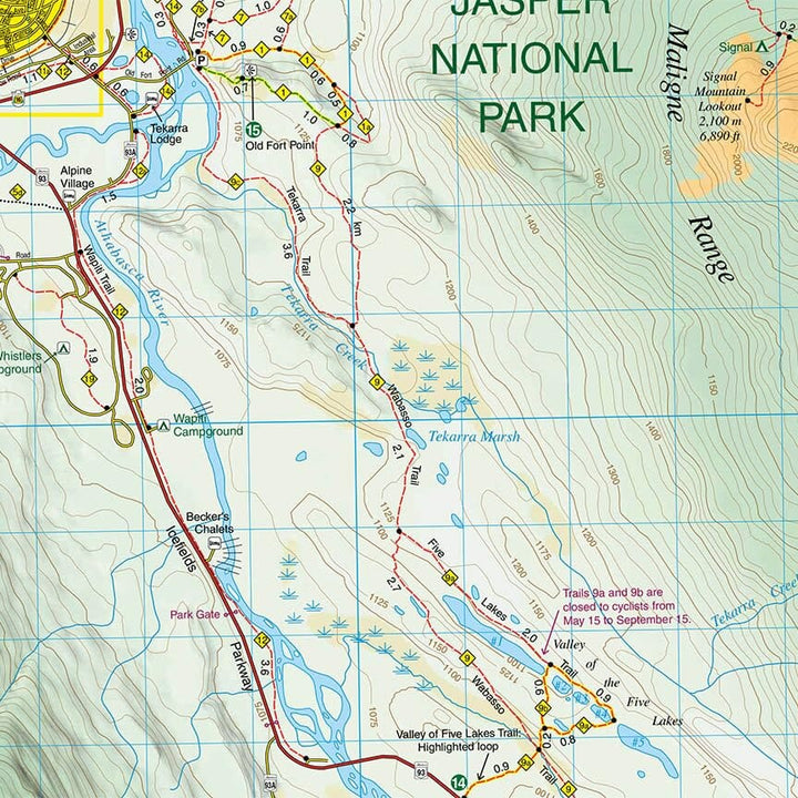 Carte de randonnée - Jasper Up-Close (Alberta) | Gem Trek carte pliée Gem Trek Publishing 
