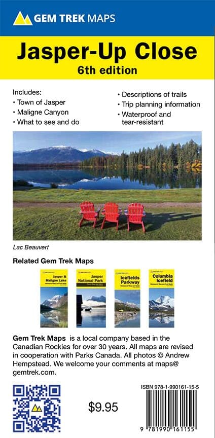 Carte de randonnée - Jasper Up-Close (Alberta) | Gem Trek carte pliée Gem Trek Publishing 
