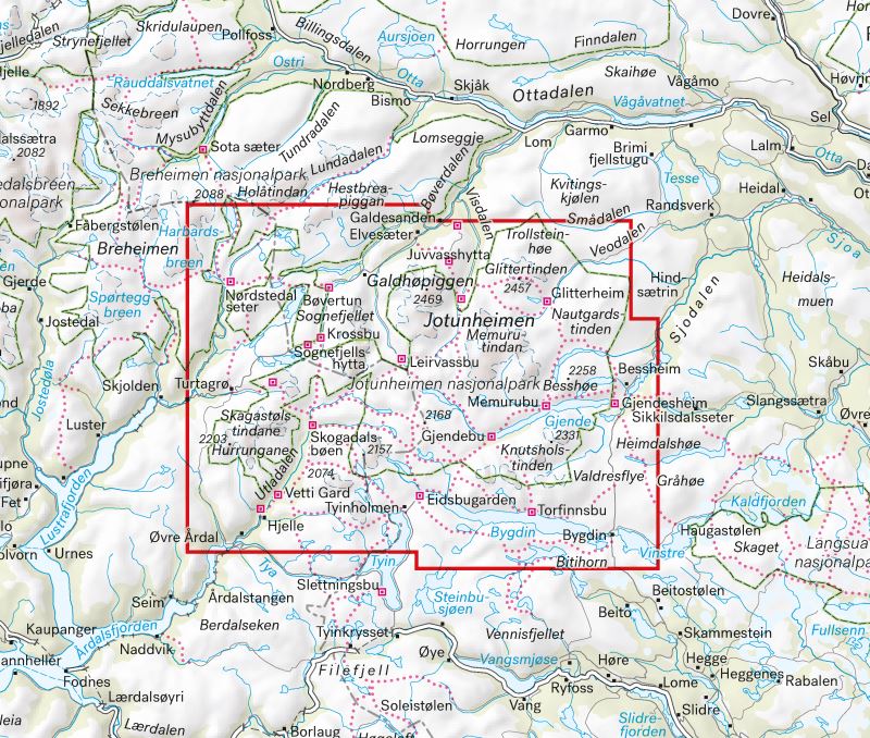 Carte de randonnée - Jotunheimen (Norvège) | Calazo - 1/50 000 carte pliée Calazo 