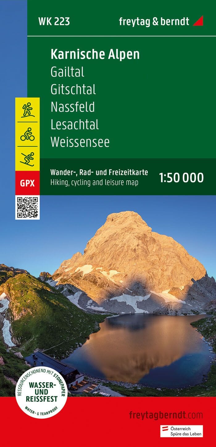 Carte de randonnée - Karnische Alpen : Gailtal-Gitschtal-Nassfeld (Alpes autrichiennes), n° WK223 | Freytag & Berndt carte pliée Freytag & Berndt 