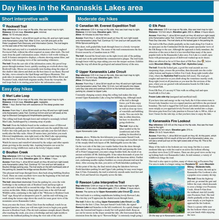 Carte de randonnée - Lacs Kananaskis (Alberta) | Gem Trek carte pliée Gem Trek Publishing 