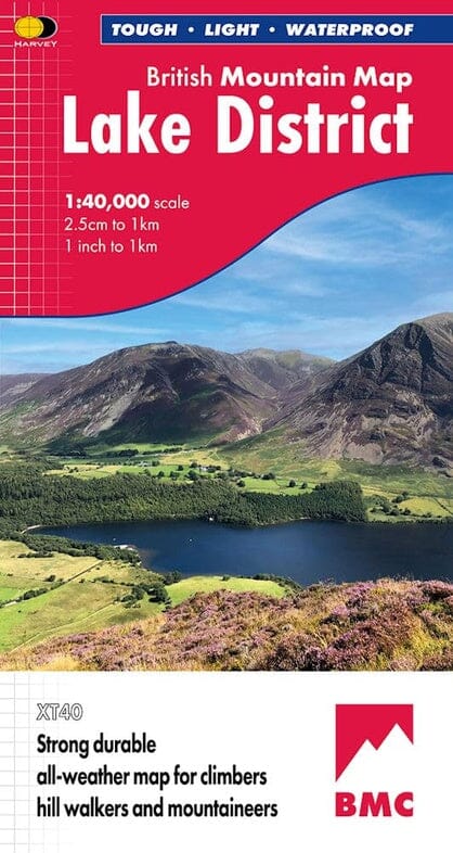 Carte de randonnée - Lake District XT40 BMM | Harvey Maps - British Mountain carte pliée Harvey Maps 