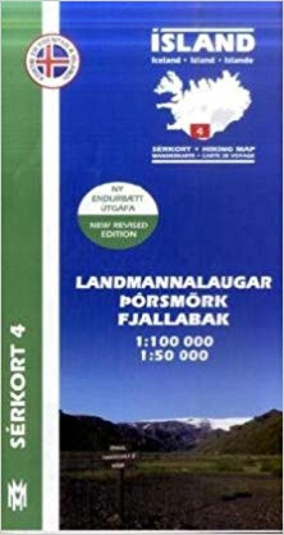 Carte de randonnée - Landmannalaugar, Porsmörk et Fjallabak | Mal og menning carte pliée Mal og menning 