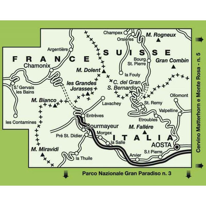 Carte de randonnée Massiccio del Monte Bianco | Istituto Geografico Centrale carte pliée Istituto Geografico Centrale 