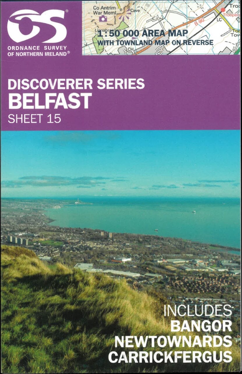 Carte de randonnée n° 015 - Belfast (Irlande du Nord) | Ordnance Survey - Discoverer carte pliée Ordnance Survey 