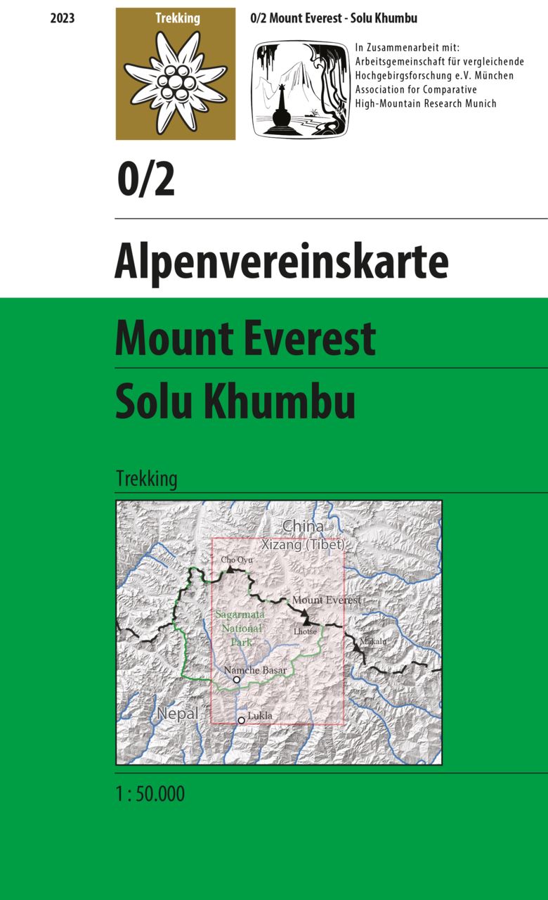 Carte de randonnée n° 0/2 - Mount Everest, Solu Khumbu | Alpenverein carte pliée Alpenverein 