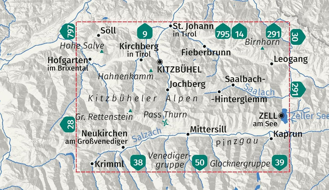 Carte de randonnée n° 029 - Kitzbüheler Alpen (Tyrol, Autriche) | Kompass carte pliée Kompass 